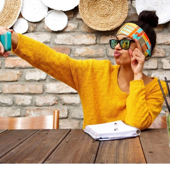 Boho Print Headband Sports with Strip and Floral Prints (Chic African Series)​​ main image 6